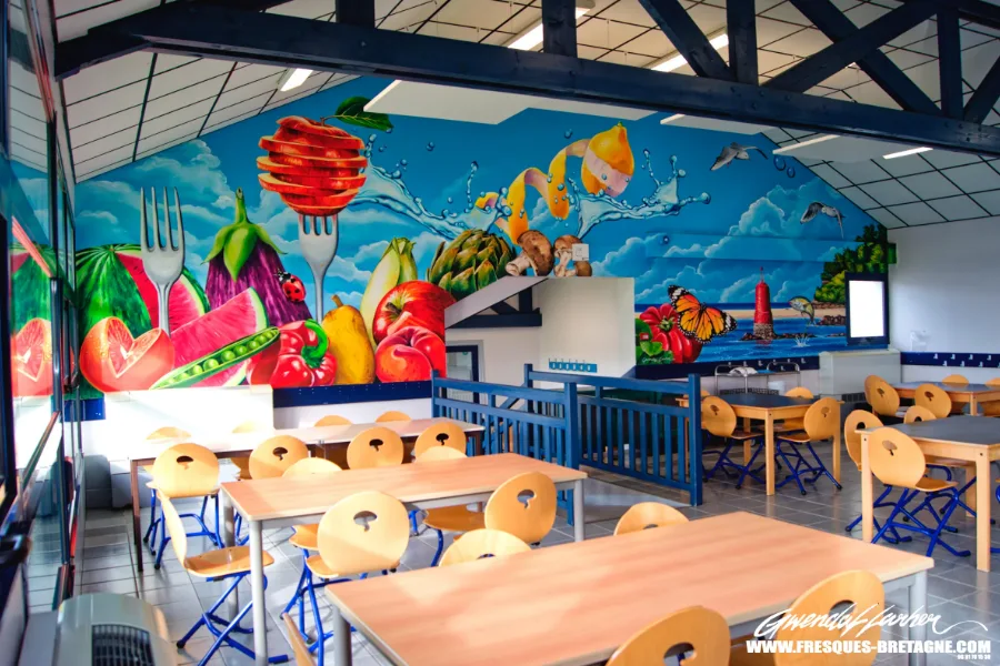 Fresque murale à Plestin-les-Grèves, Cantine du Penker